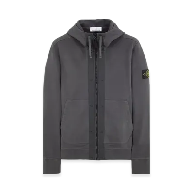 Stone Island 60477 Brushed Cotton Fleece Garment Dyed Full Zip Up Hooded Sweatshirt - 23FW "Lead"