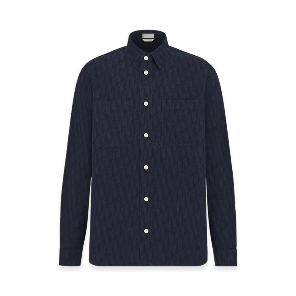 Dior Overshirt Dior Oblique Kasuri Cotton Denim "Navy Blue/Black"