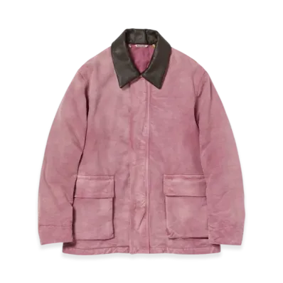 AURALEE Product Dyed Organic Cotton Duck Blouson "Faded Burgundy"
