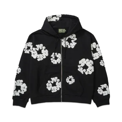 DENIM TEARS Cotton Wreath Zip Hoodie "Black"