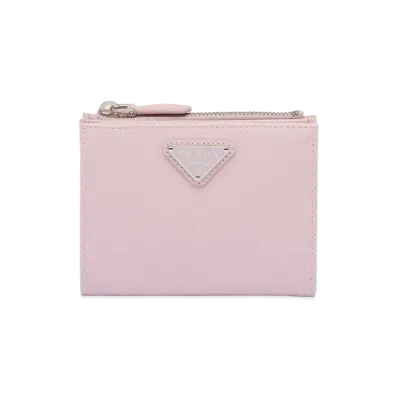PRADA Saffiano Triangle Wallet "Alabaster"