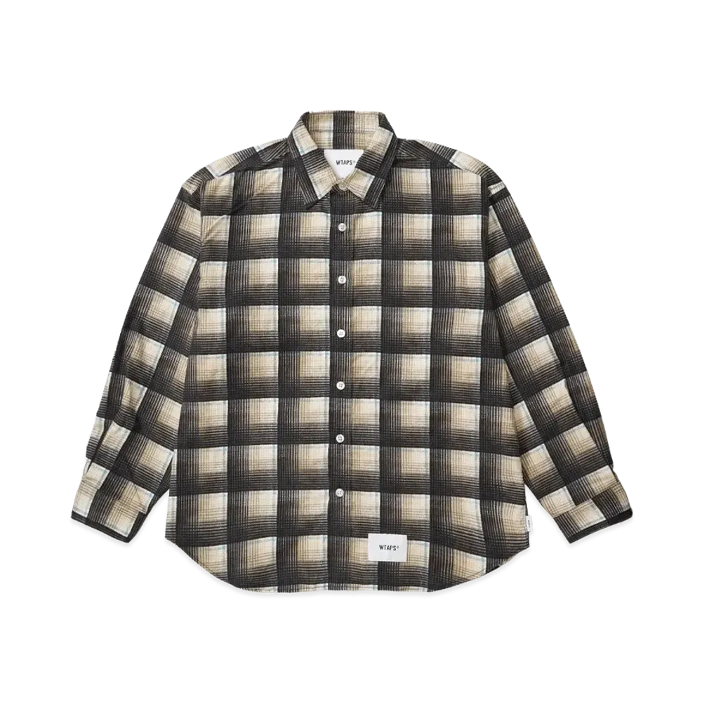 WTAPS TXT 02 / LS / Cotton. Flannel. Textile. Of "Black"