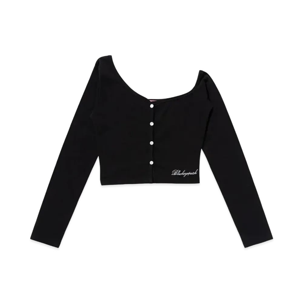 Blackeyepatch Script Logo Asymmetric Cardigan "Black"