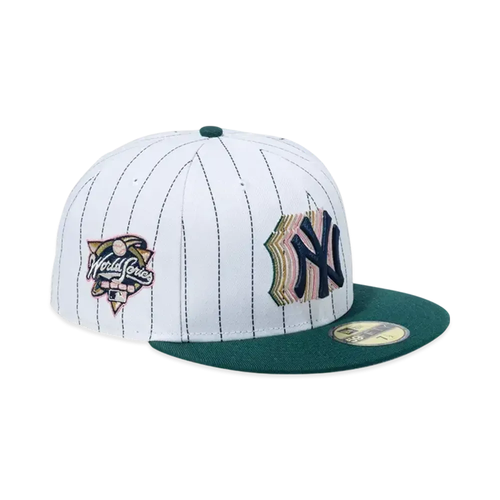 NEW ERA 59Fifty White Pinstripe New York Yankees Cooperstown "White/Green"