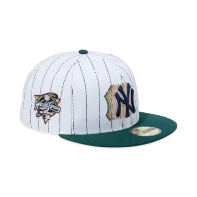 NEW ERA 59Fifty White Pinstripe New York Yankees Cooperstown "White/Green"