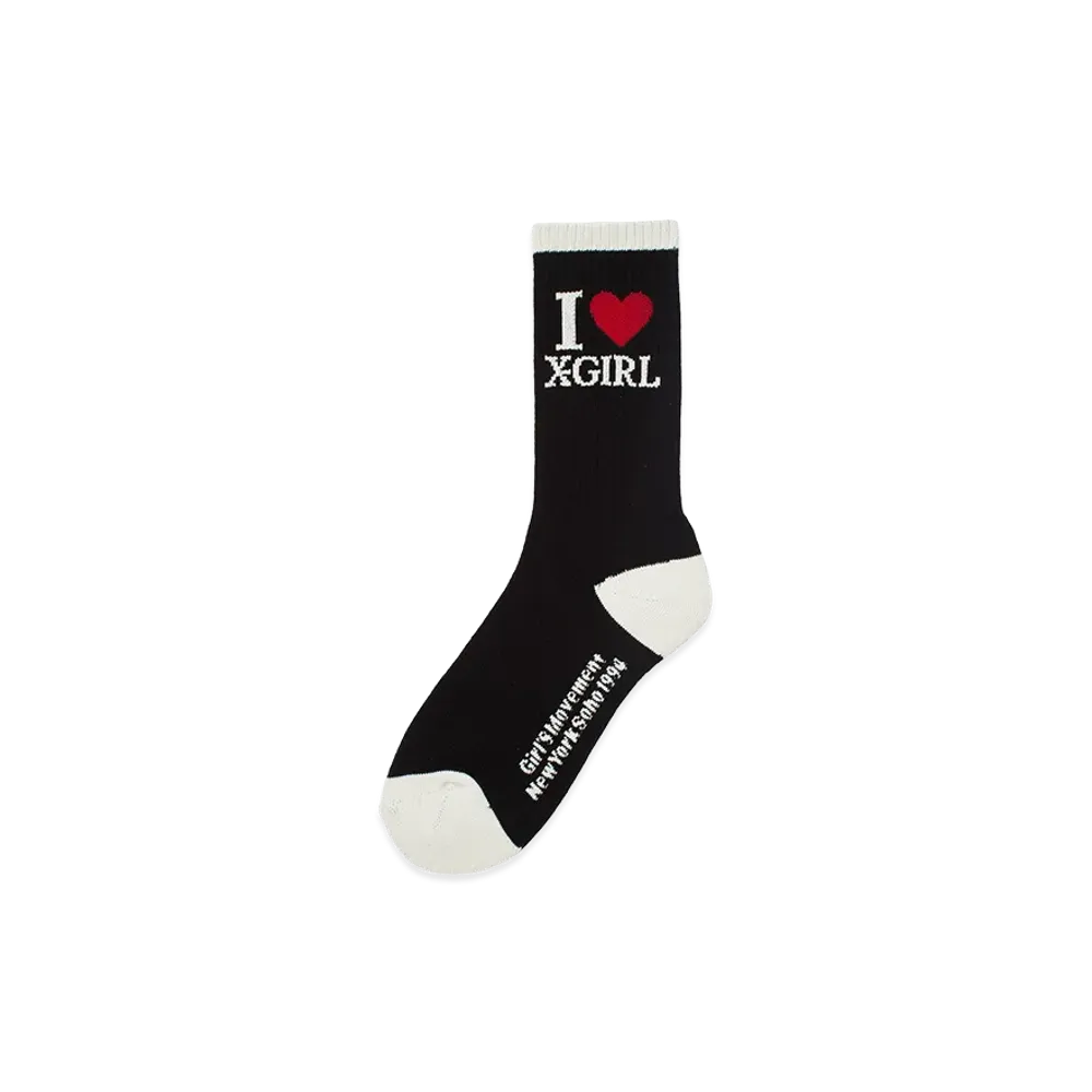 X-Girl Women's I Love Ribbed Socks "Black"