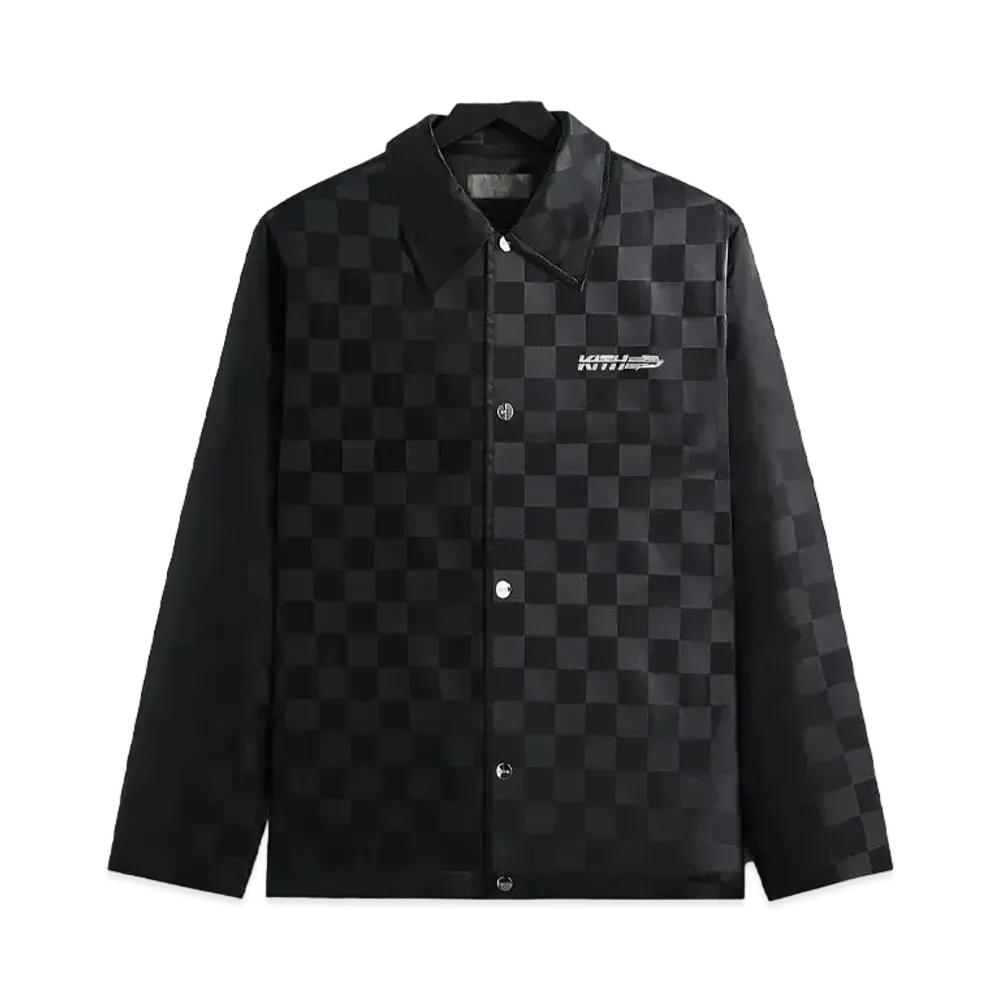 Kith Checkered Satin Kieran Coaches Jacket "Black"
