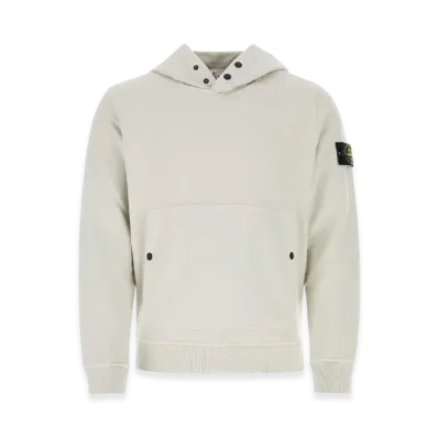 Stone Island 61720 Brushed Cotton Fleece Garment Dyed Crewneck Hooded Sweatshirt - 23FW "Stucco"