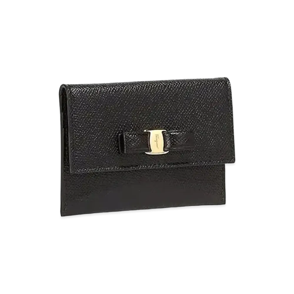 Salvatore Ferragamo Vara Bow Card Case "Black"