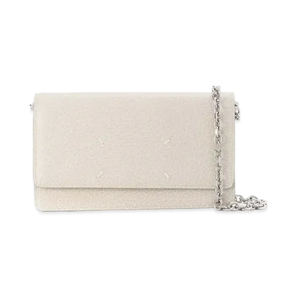 Maison Margiela Leather Chain Wallet "Light Grey"