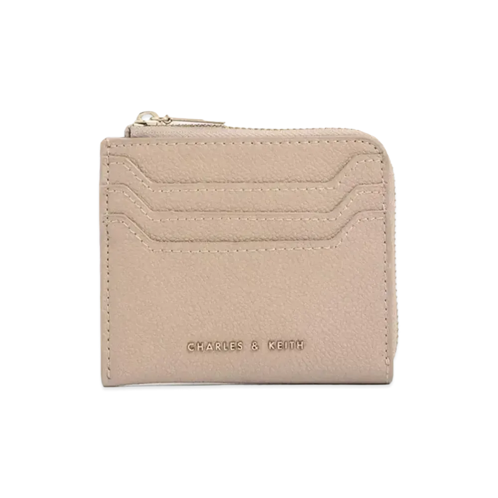 CHARLES & KEITH Classic Zipper Pouch "Beige"