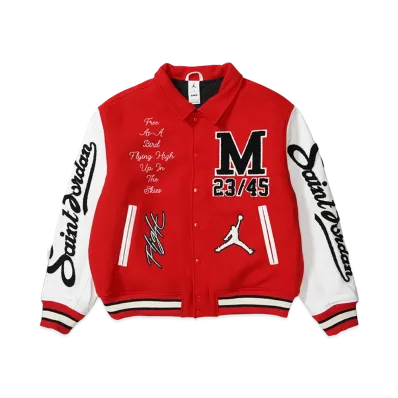 Nike Jordan x SAINT Mxxxxxx M J SM Varsity Jacket "Red/White"