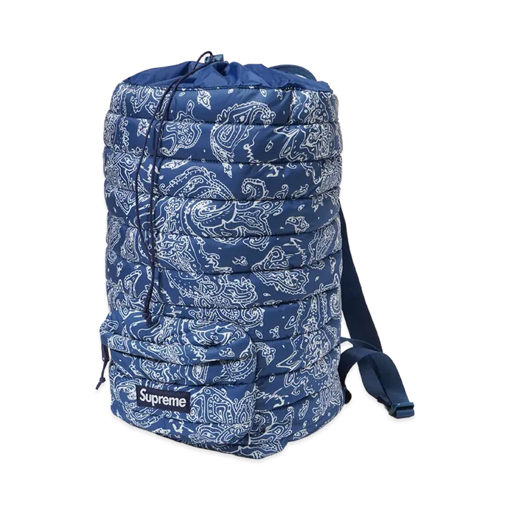 Supreme Puffer Backpack "Blue Paisley"