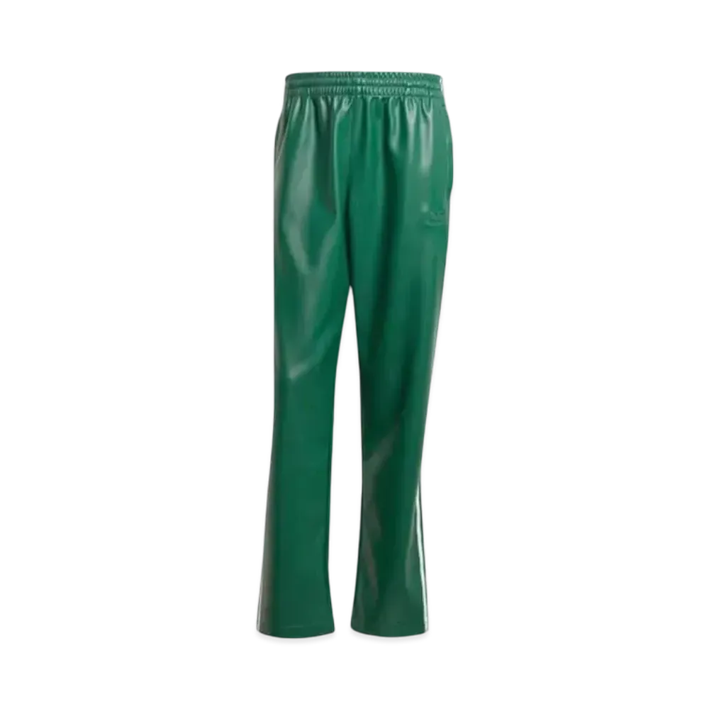 adidas Faux Leather Addicolor Three Stripes Firebird Tracksuit Pants "Collegiate Green"