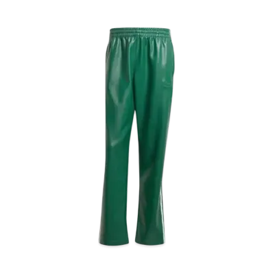 adidas Faux Leather Addicolor Three Stripes Firebird Tracksuit Pants "Collegiate Green"