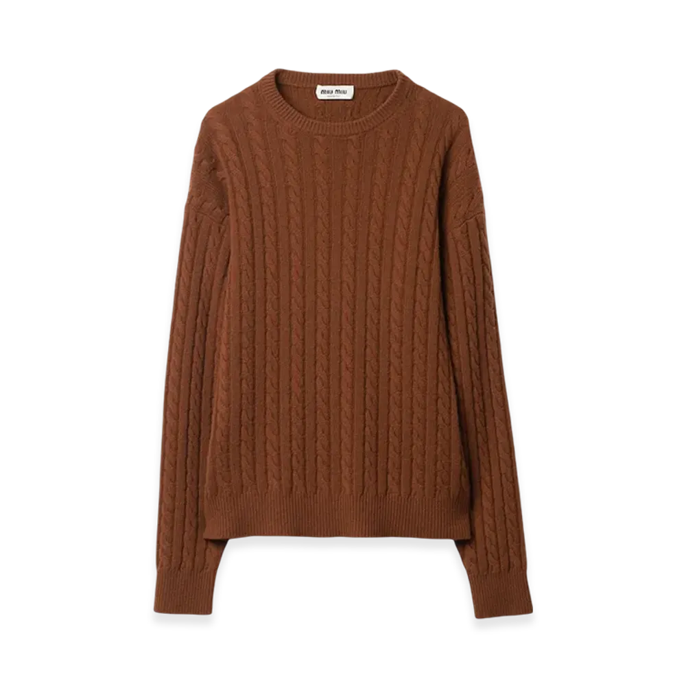 MIU MIU Women's Cashmere Sweater "Tobacco"
