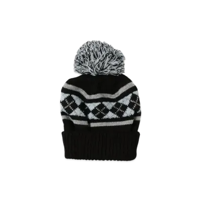 BEAMS Argyle Pom Pom Watch Cap "Black"