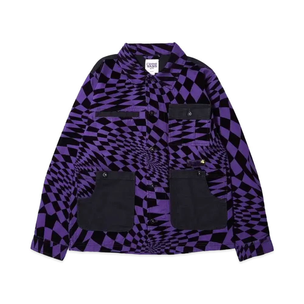 VANS x P.A.M (PERKS AND MINI) Spiral Checker Chore Jacket "Purple Check"