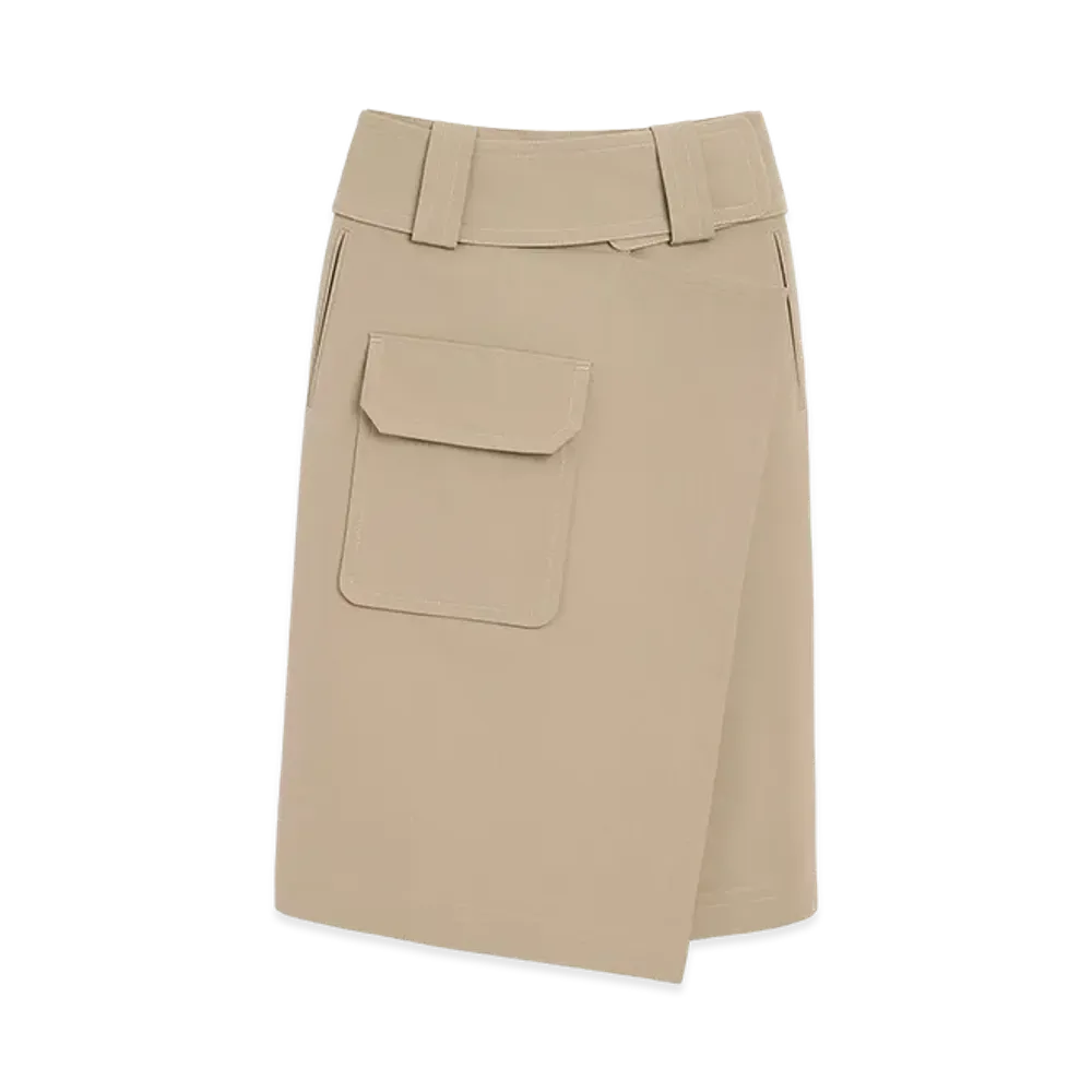 AMI PARIS Cotton Wrap Skirt "Beige"