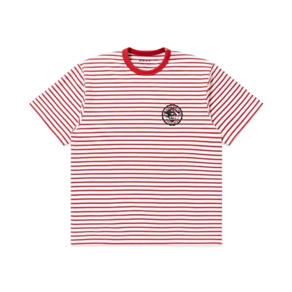 Black Eye Patch Pirate Logo Striprd Tee "Red"