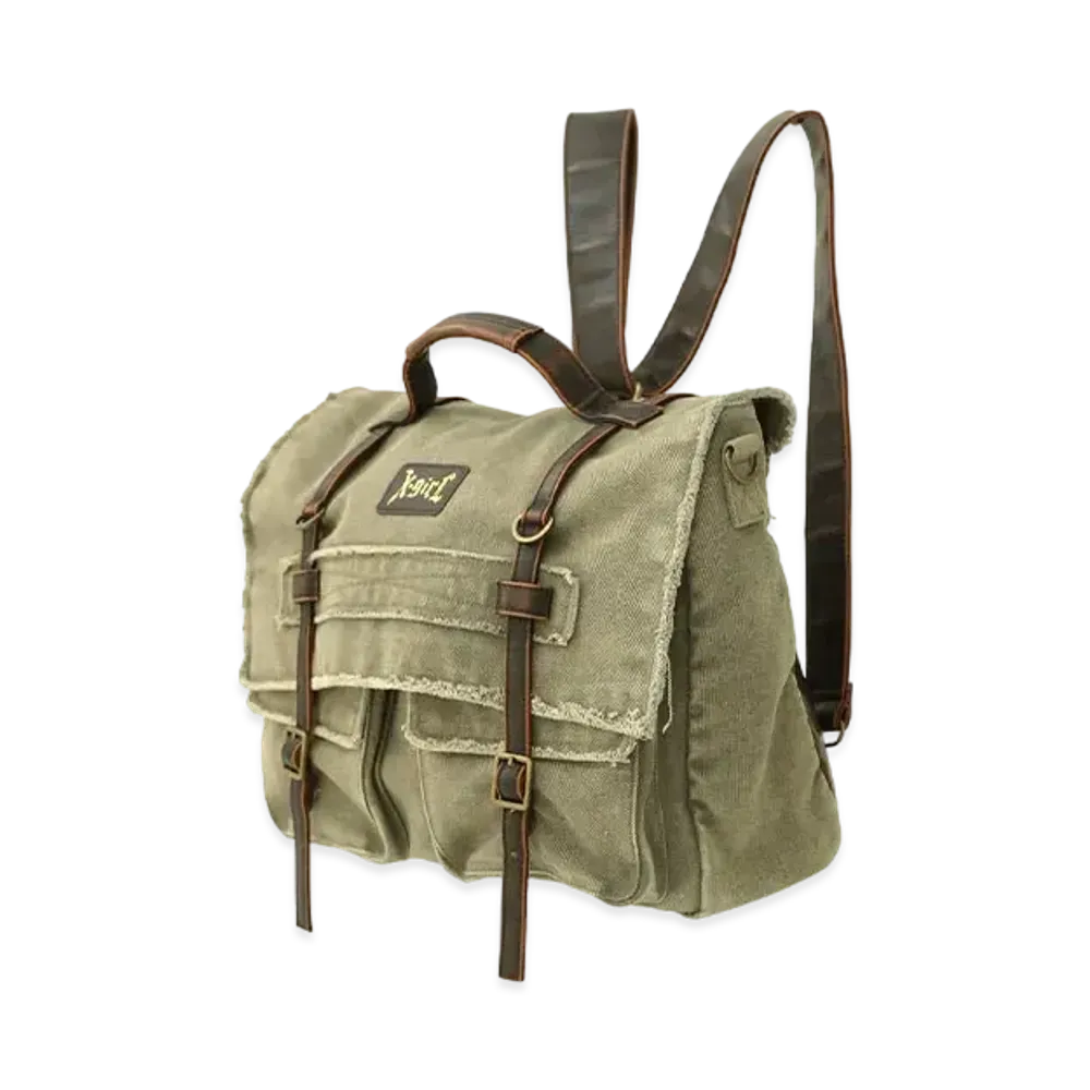 X-Girl Distressed Messenger Bag "Olive"