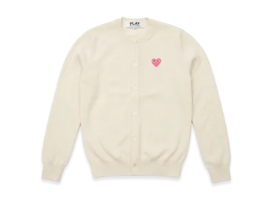 PLAY COMME des GARCONS Crewneck Cardigan "Ivory"