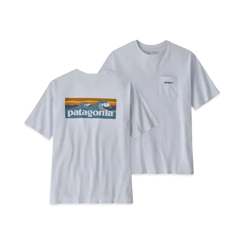 Patagonia Men's Boardshort Logo Pocket Responsibili Tee "White"