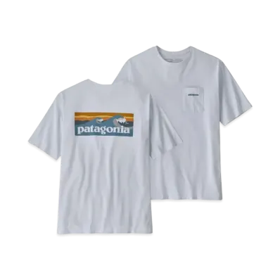 Patagonia Men's Boardshort Logo Pocket Responsibili Tee "White"