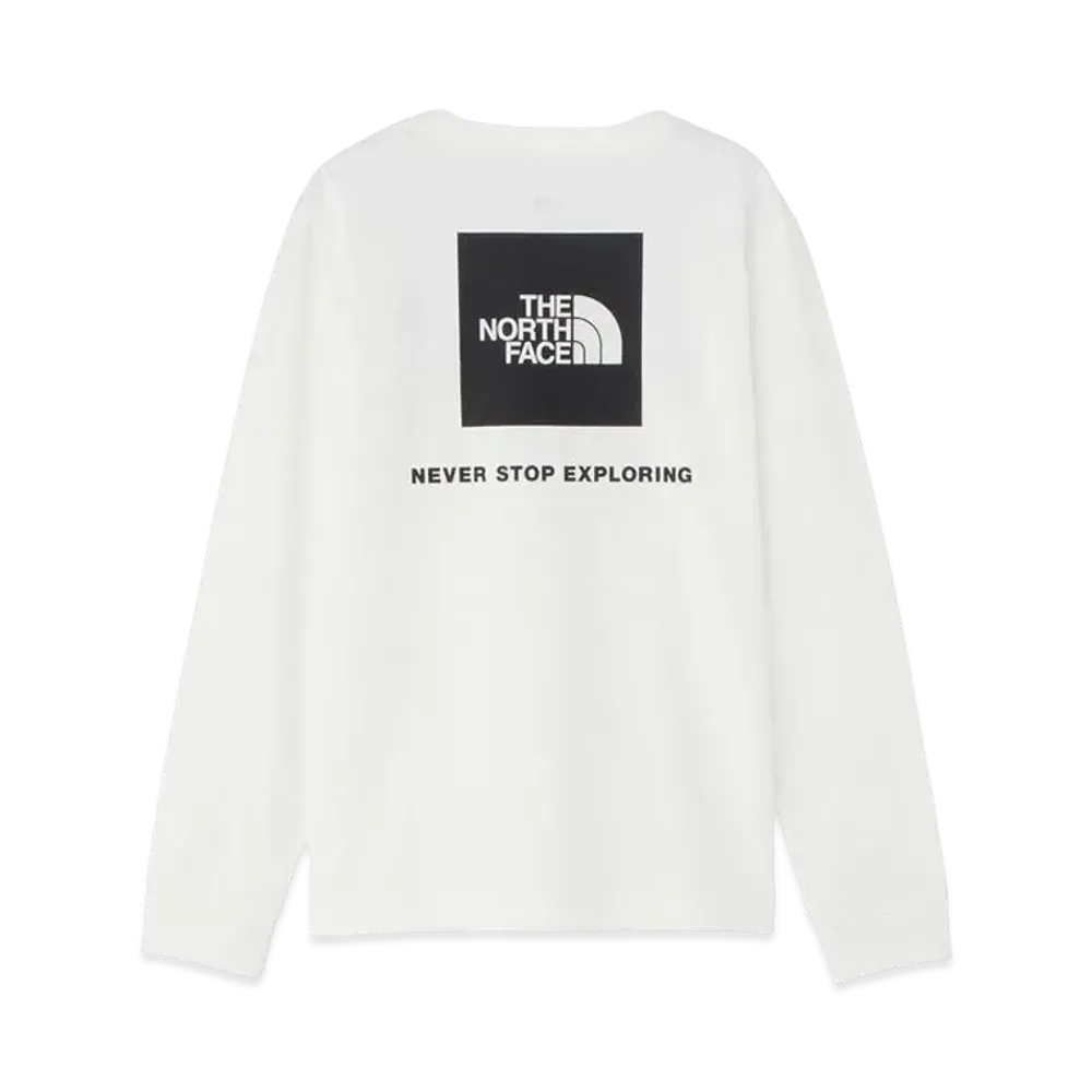 The North Face Long Sleeve Back Square Logo Tee "White"
