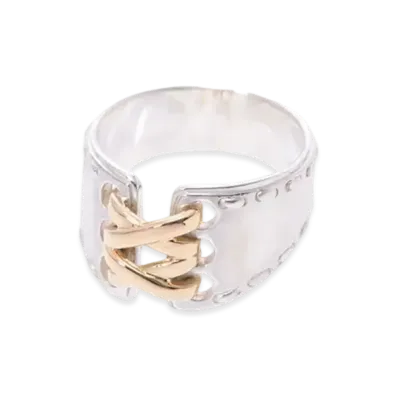 Hermes Mexico Ring Double "Silver/Yellow Gold"