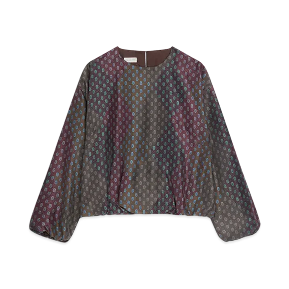 DRIES VAN NOTEN Women's Silk Cocoon Top "Burgundy"