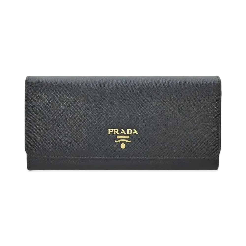 PRADA Saffiano Metal Nero Wallet "Black"