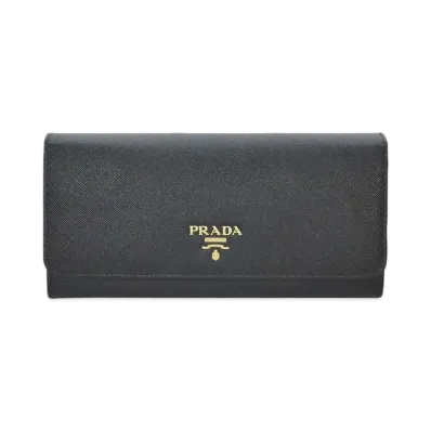 PRADA Saffiano Metal Nero Wallet "Black"