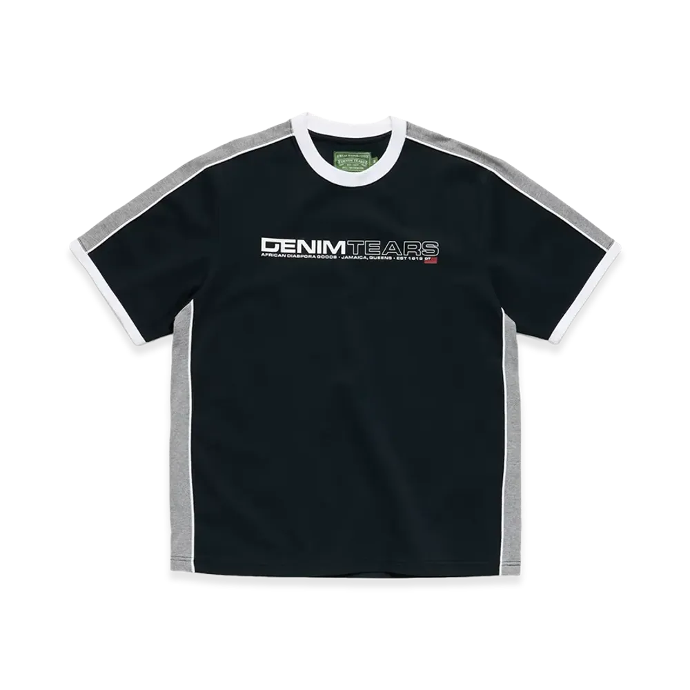 DENIM TEARS Paneled Tee "Black"