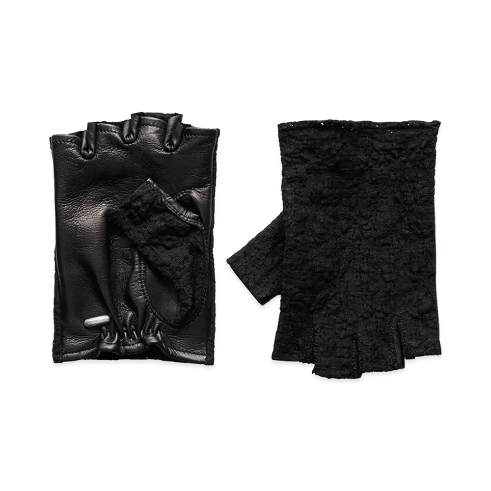 OUR LEGACY Biker Glove "Black Lotus Shrunken Lace"