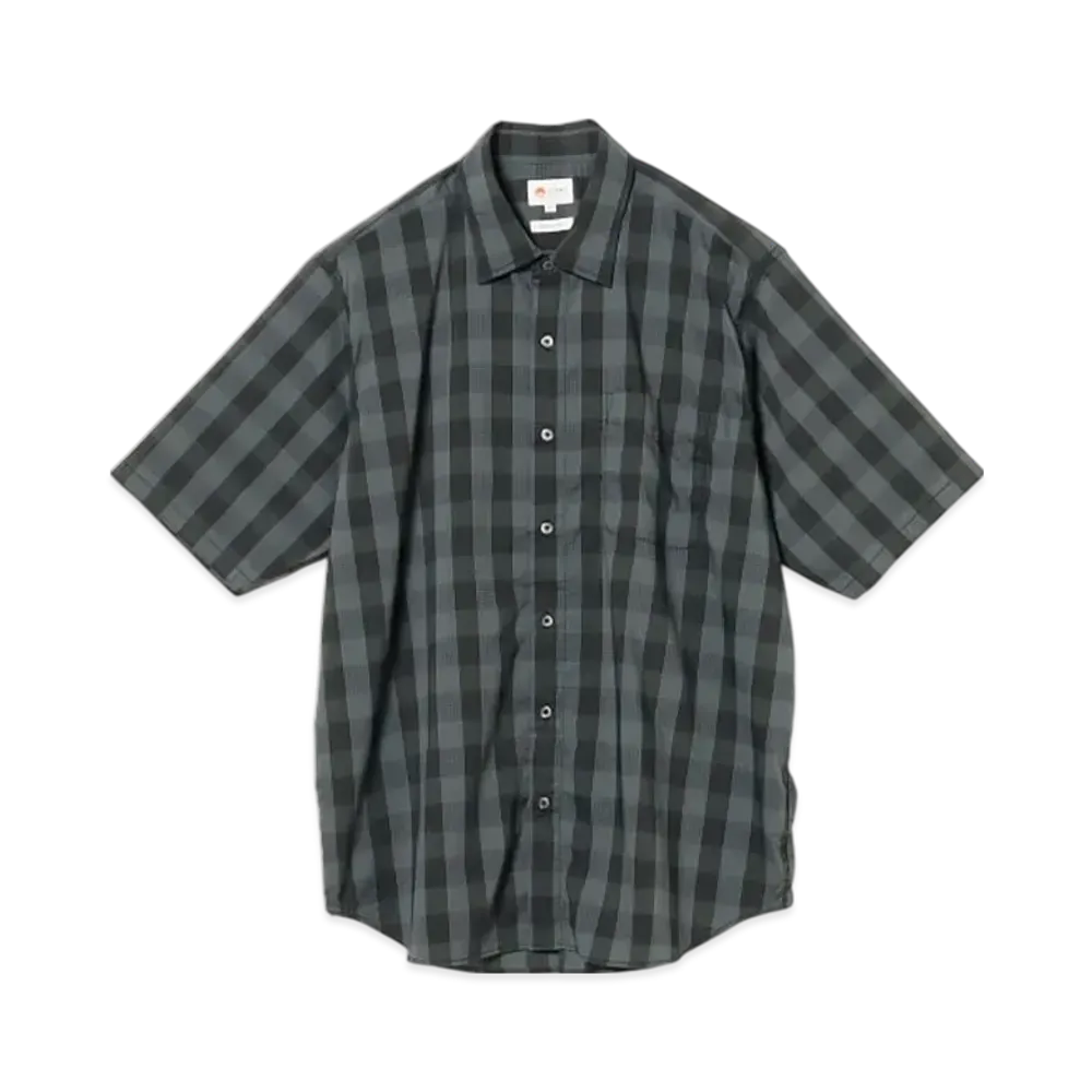 BEAMS Dotair Mesh Check Shirt "Gray"