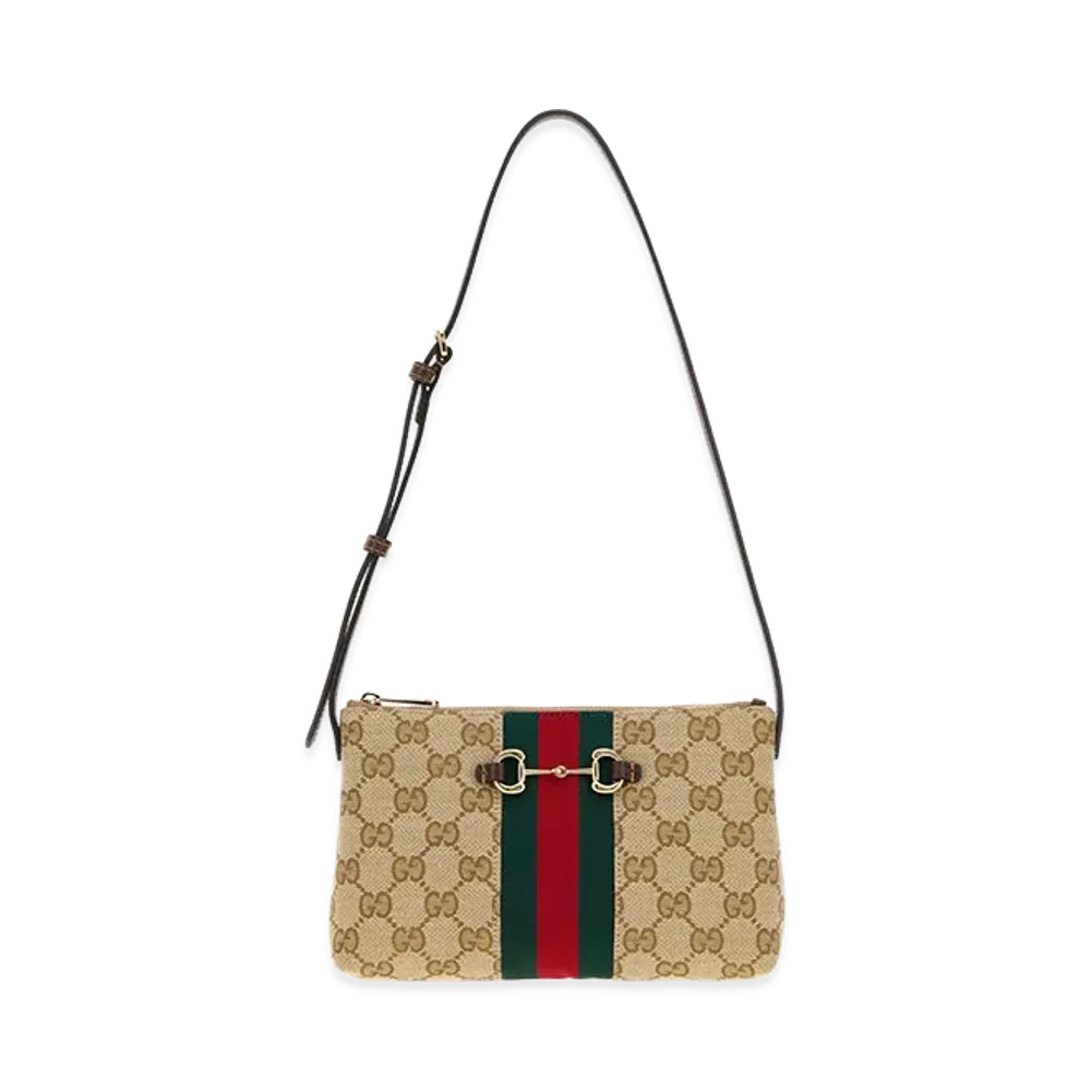 GUCCI Women's GG Fabric Shoulder Bag "Beige"