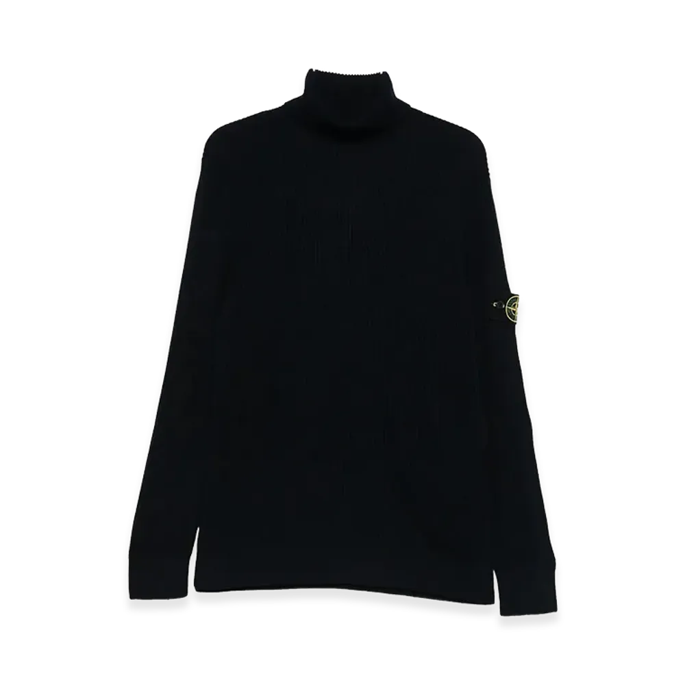 Stone Island Ribbed Wool Turtleneck Pullover "Blue"