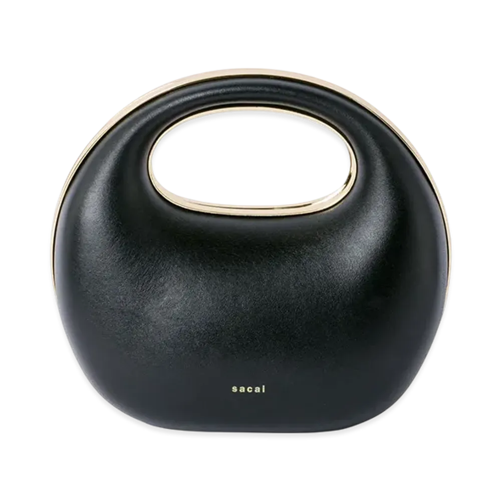 sacai Leather Round Bag "Black"