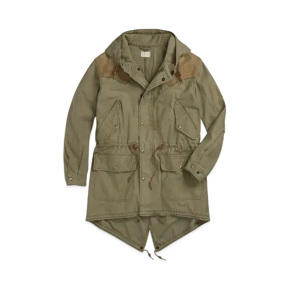 Polo Ralph Lauren Leather Yoke Satine Parka "Green"