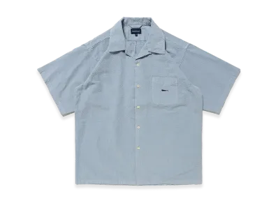 DESCENDANT S Wind Open Collar Seersucker SS Shirt "Blue"