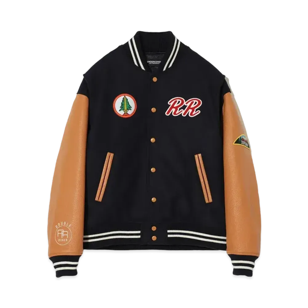 UNDERCOVER Twin Peaks Wool Nylon Stadium Jacket "Navy"