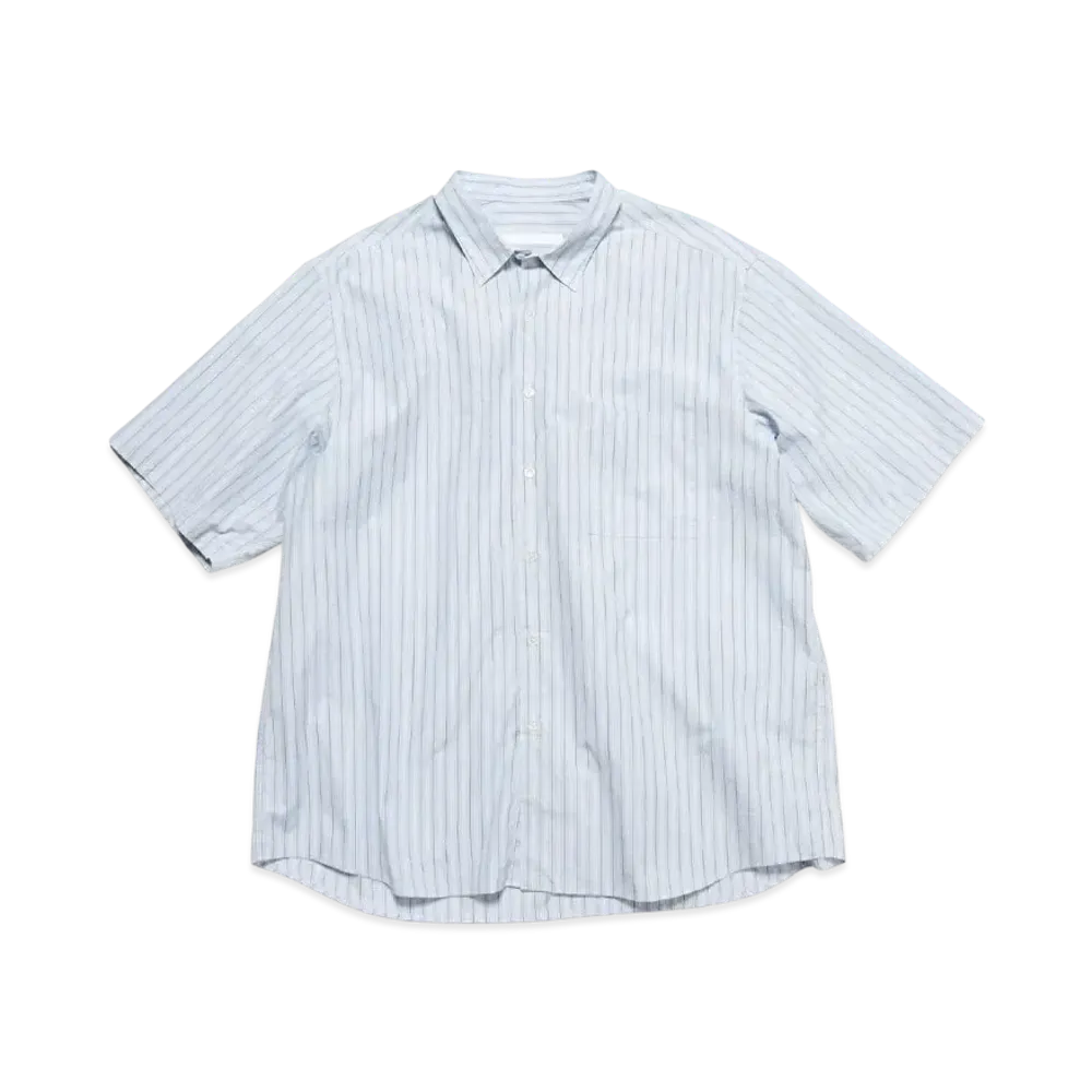 SOPHNET. Stripe Relax Fit S/S Shirt "Blue Stripe"