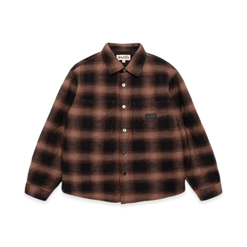 Stussy Quilted Plaid Shirt Jacket "Brown"