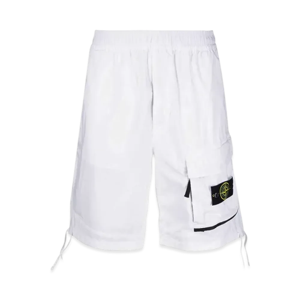 Stone Island L0703 Stretch Cotton Tela Paracadute Garment Dyed Bermuda Shorts - 22SS "White"