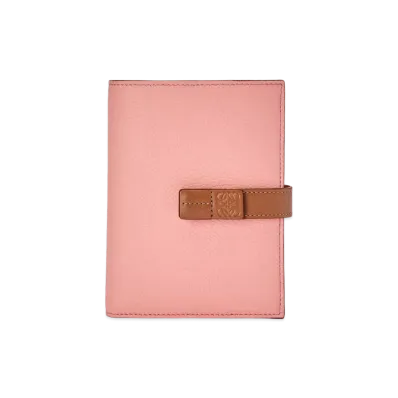 LOEWE Medium Vertical Wallet In Soft Grained Calfskin "Blossom/Tan"