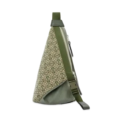 LOEWE Anton Sling In Anagram Jacquard and Canvas "Khaki Green"
