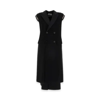 sacai Women's Wool Suiting Long Vest "Black"