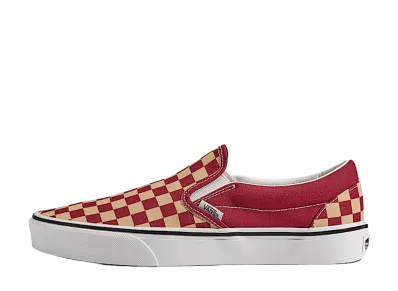 Vans Game Day Classic Slip-On Checkerboard "Burgundy Red/Gold"