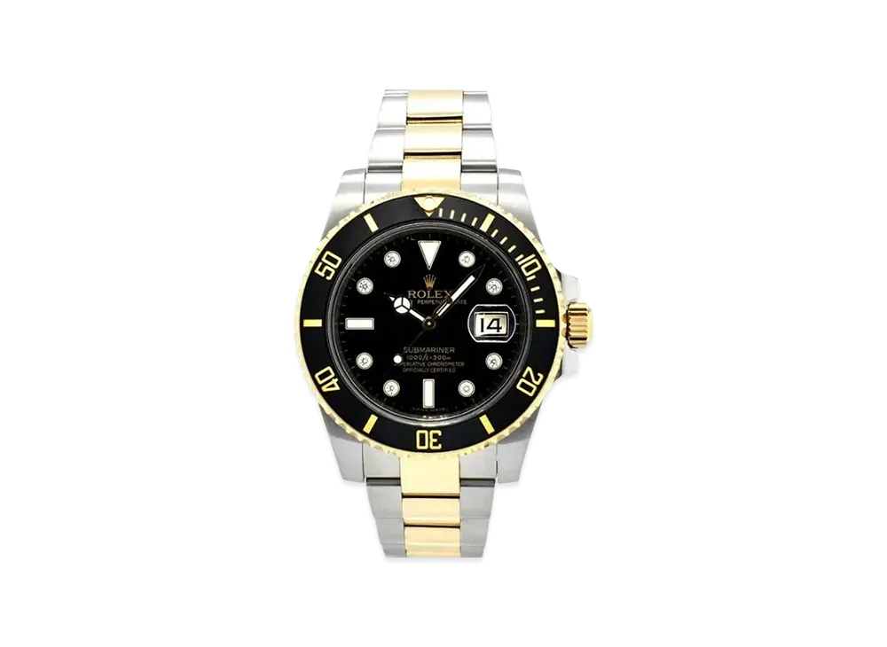 ROLEX Submariner Date 8P Diamonds "Black/Stainless Steel/Yellow Gold"